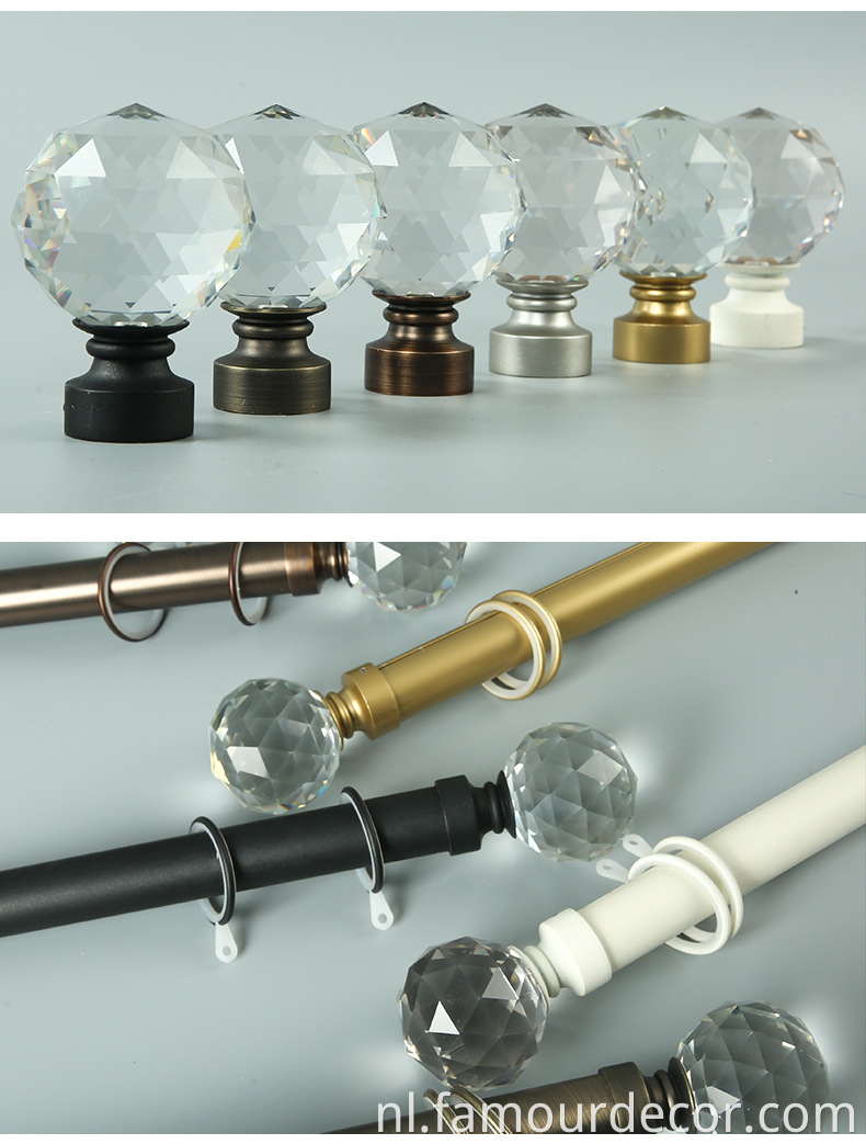 Home Decor Curtain Rod With Crystal Head